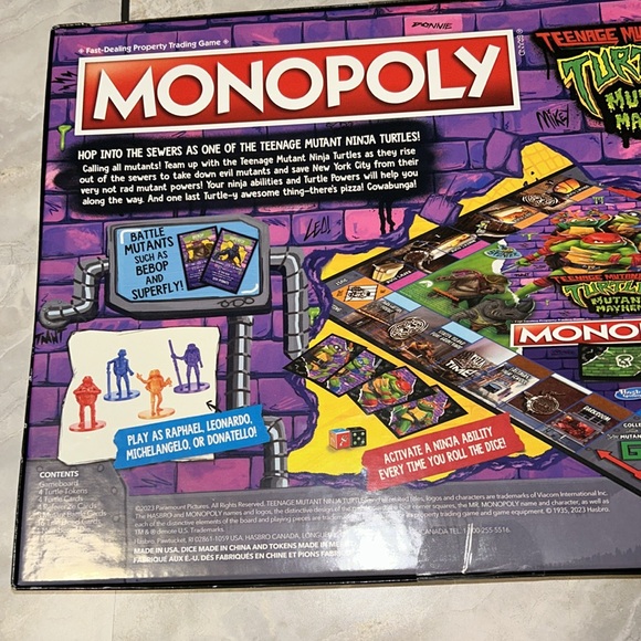 Monopoly Teenage Mutant Ninja Turtles Mutant Mayhem Game - Picture 8 of 13